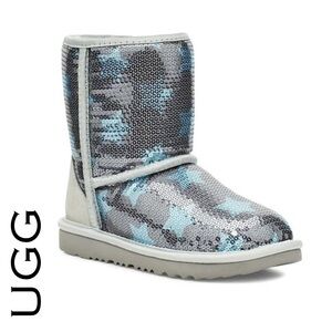 UGG Sparkling Star Sequin Boots in Blue and Gray